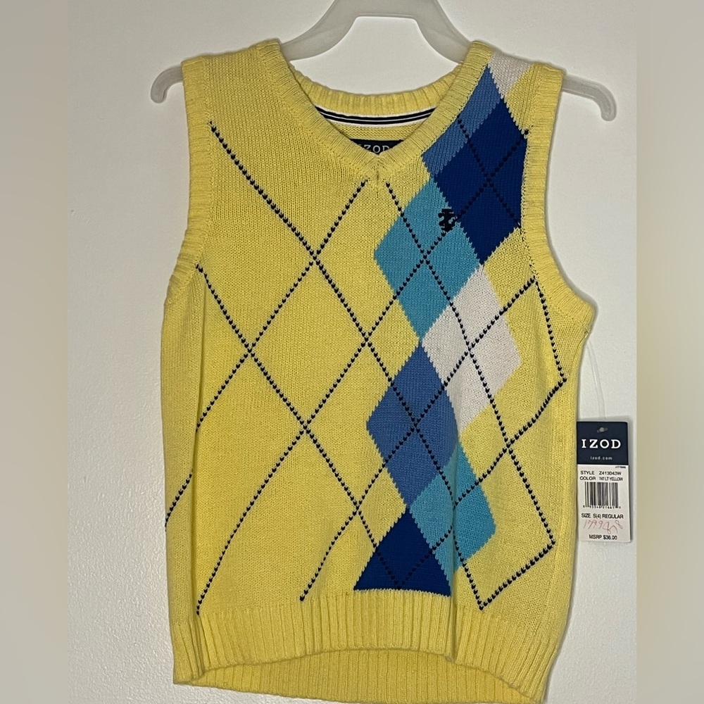 IZOD yellow sweater vest